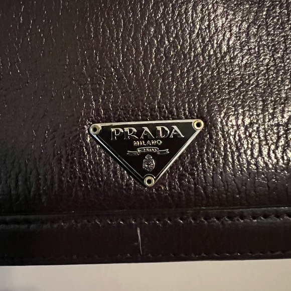 PRADA BURGUNDY LEATHER BUCKLE SHOULDER BAG - Picture 6 of 6